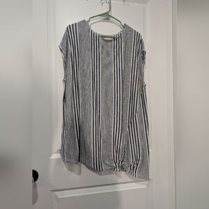Max Studio Black and White Striped Blouse
